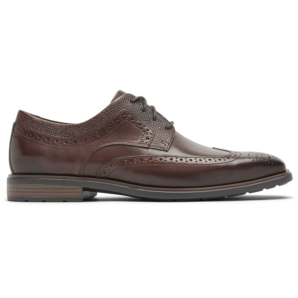 Zapatos Con Cordones Rockport Hombre Mexico - Farrow Wingtip Marrom - KOAFC2657